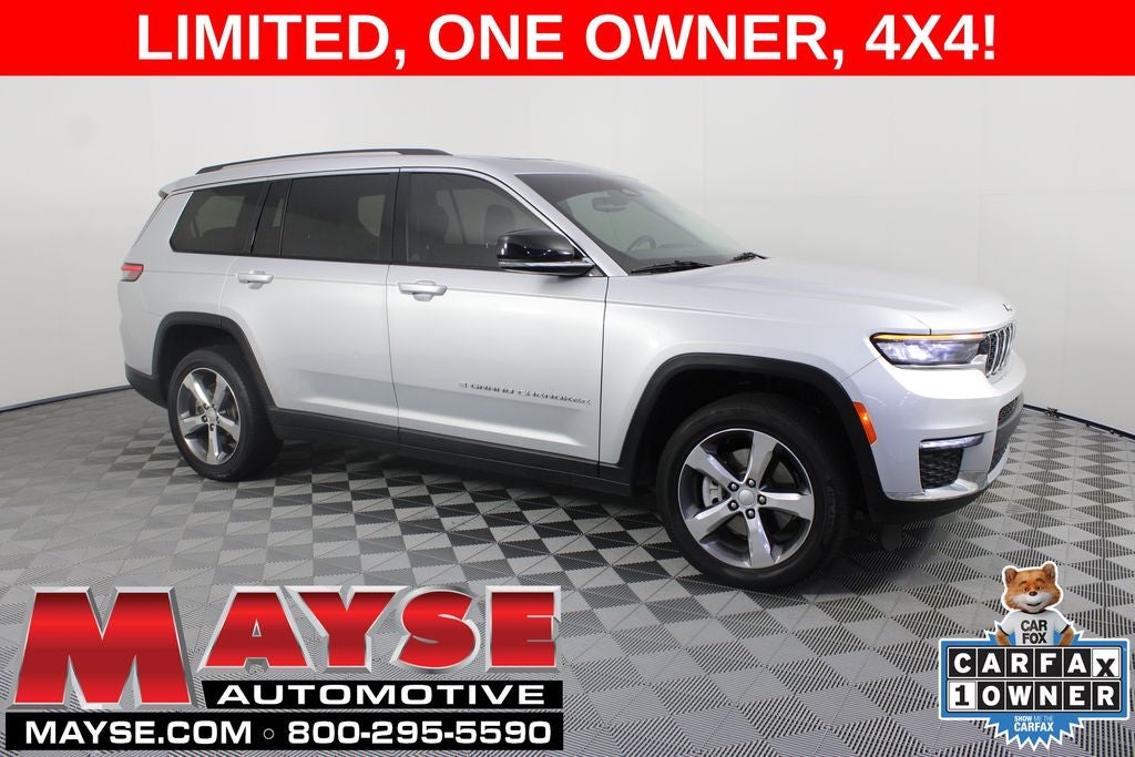 2021 Jeep Grand Cherokee L Limited in Silver Zynith — front three-quarter view