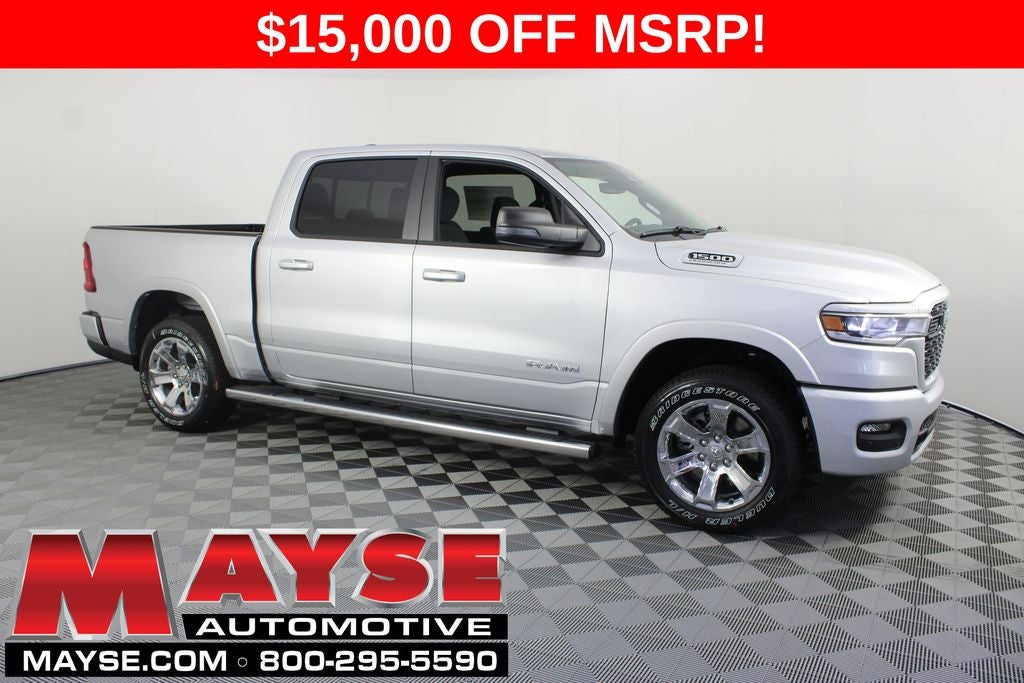 2026 RAM 1500 Big Horn/Lone Star in Silver Zynith Exterior Paint — front three-quarter view