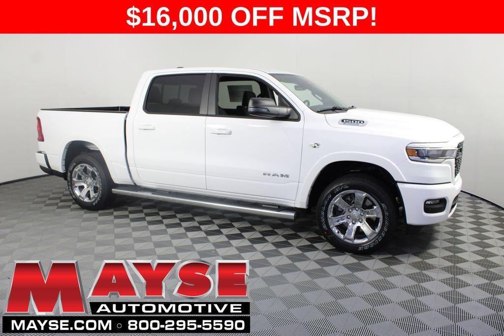 2026 RAM 1500 Big Horn/Lone Star in Bright White Clear-Coat Exterior Paint — front three-quarter view