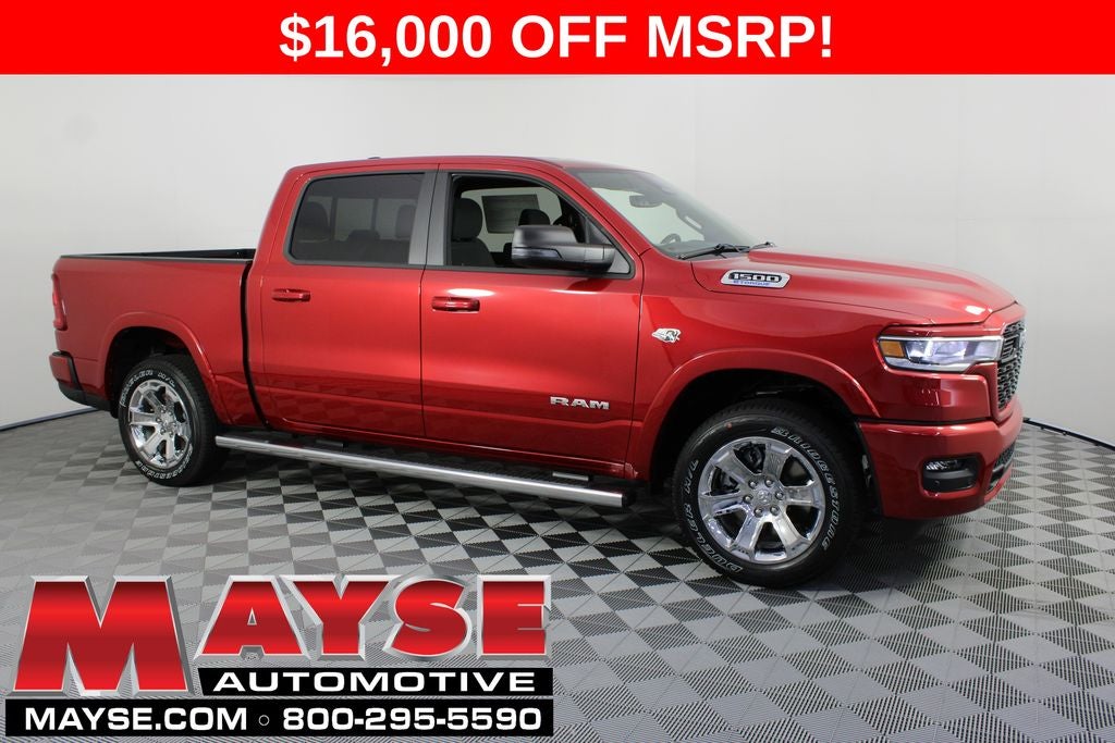 2026 RAM 1500 Big Horn/Lone Star in Molten Red Pearl-Coat Exterior Paint — front three-quarter view