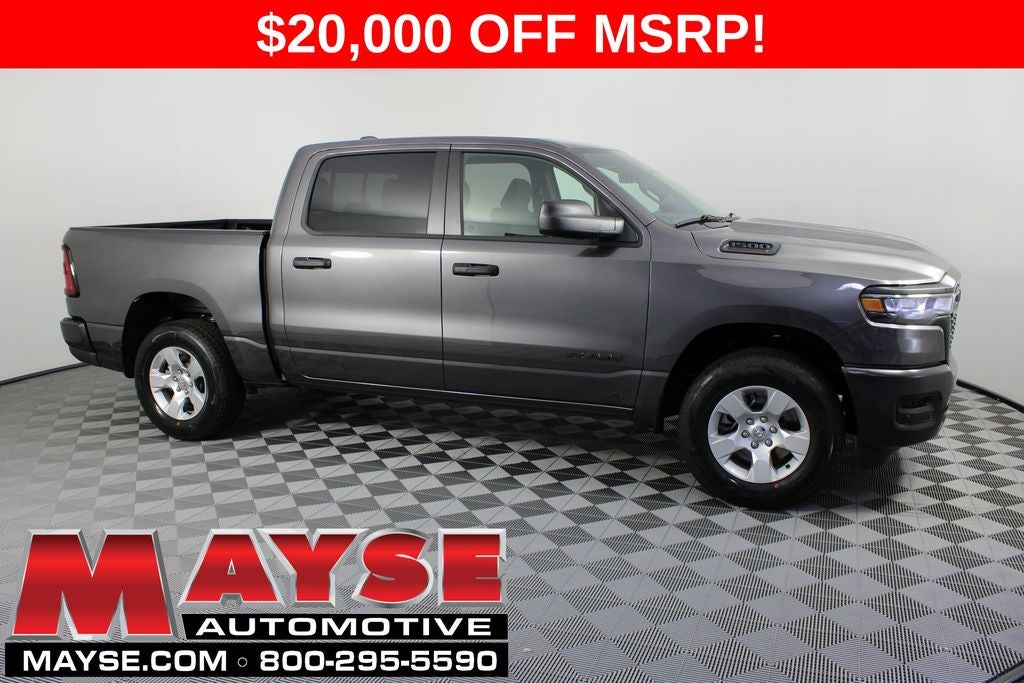2026 RAM 1500 Tradesman in Granite Crystal Metallic Clear-Coat Exterior Paint — front three-quarter view