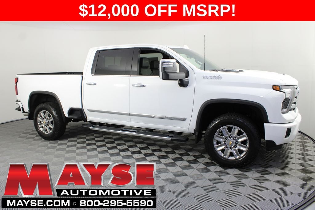 2026 Chevrolet Silverado 2500HD High Country in Summit White — front three-quarter view
