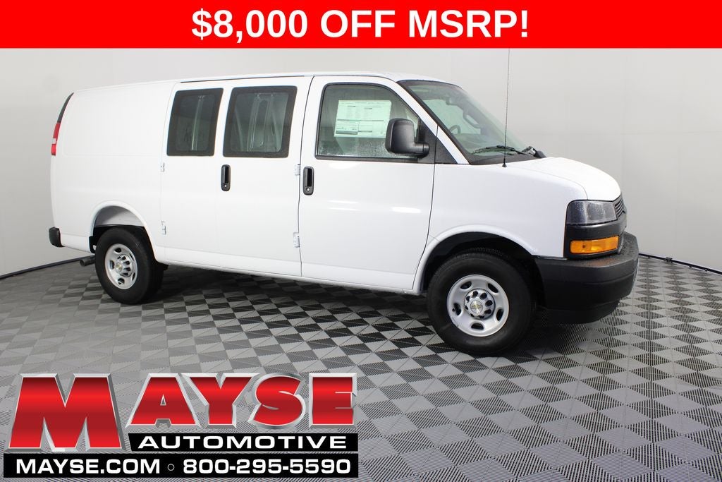 2026 Chevrolet Express 2500 Work Van Cargo in Summit White — front three-quarter view