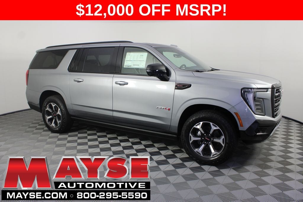 2026 GMC Yukon XL AT4 Ultimate in Sterling Metallic — front three-quarter view