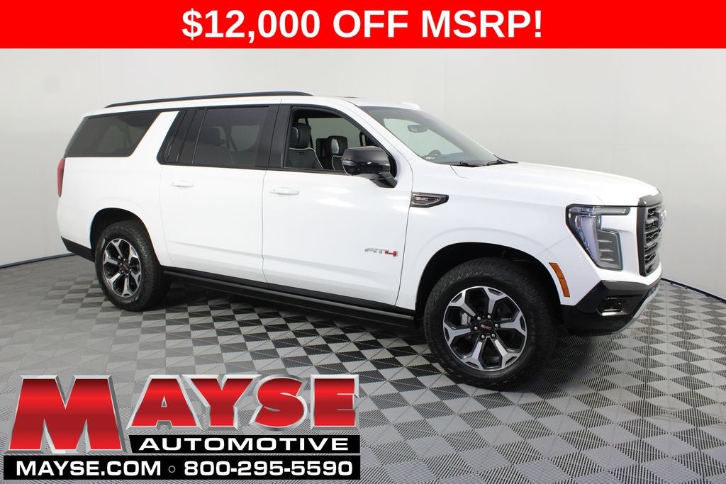 2026 GMC Yukon XL AT4 Ultimate in Summit White — front three-quarter view