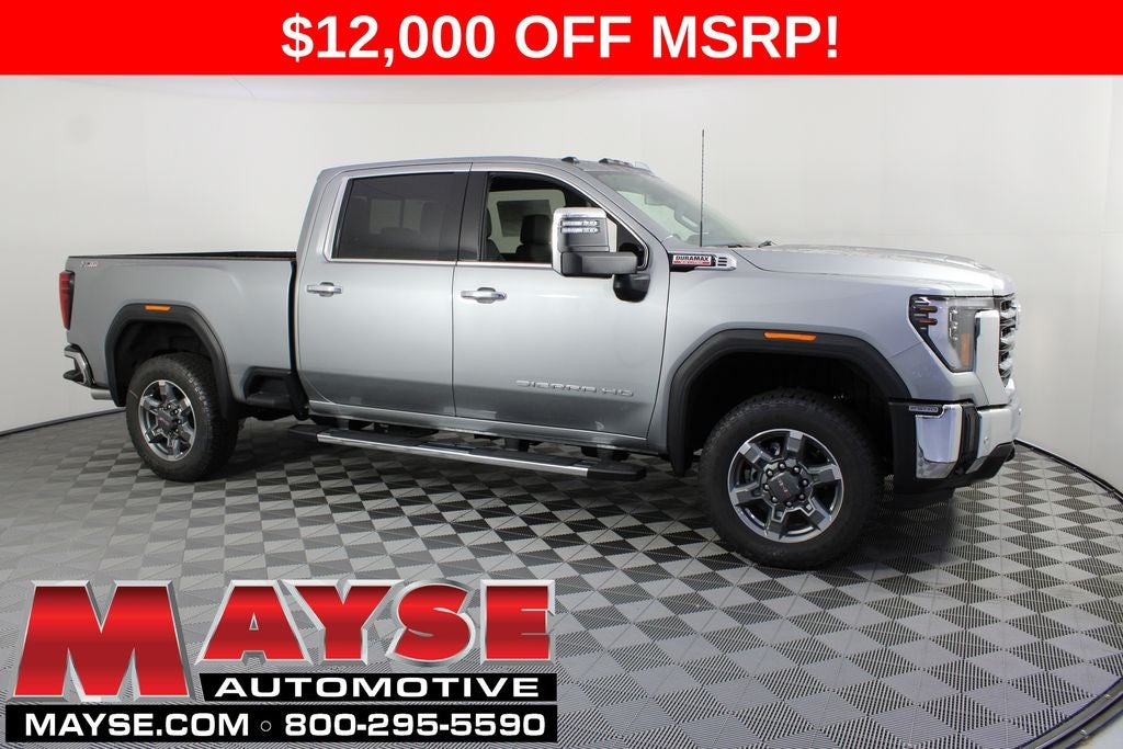 2026 GMC Sierra 2500HD SLT in Sterling Metallic — front three-quarter view