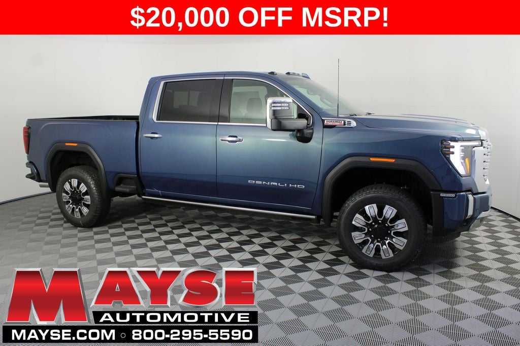 2026 GMC Sierra 2500HD Denali in Downpour Metallic — front three-quarter view