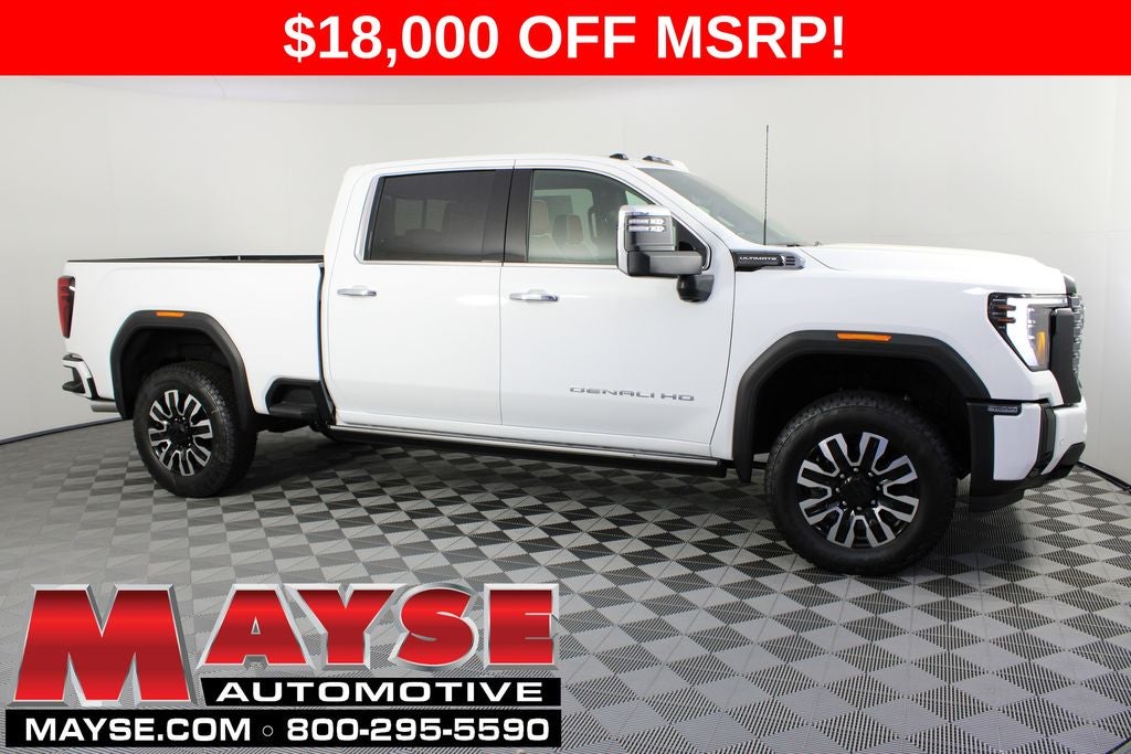 2026 GMC Sierra 3500HD Denali Ultimate in Summit White — front three-quarter view