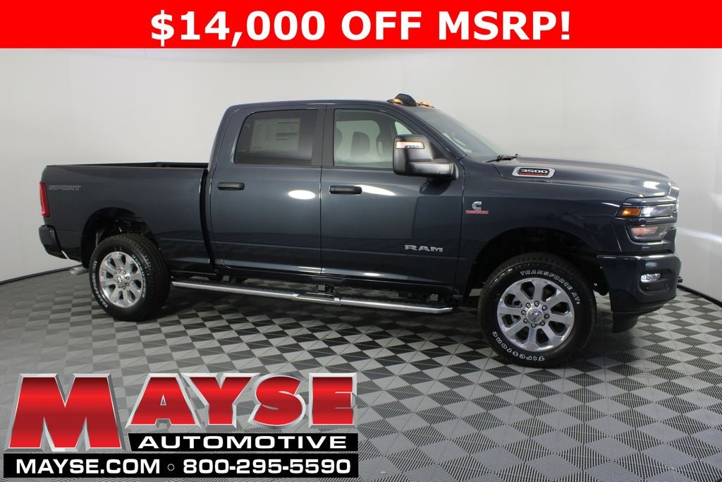 2026 RAM 3500 Big Horn in Forged Blue Metallic Exterior Paint — front three-quarter view