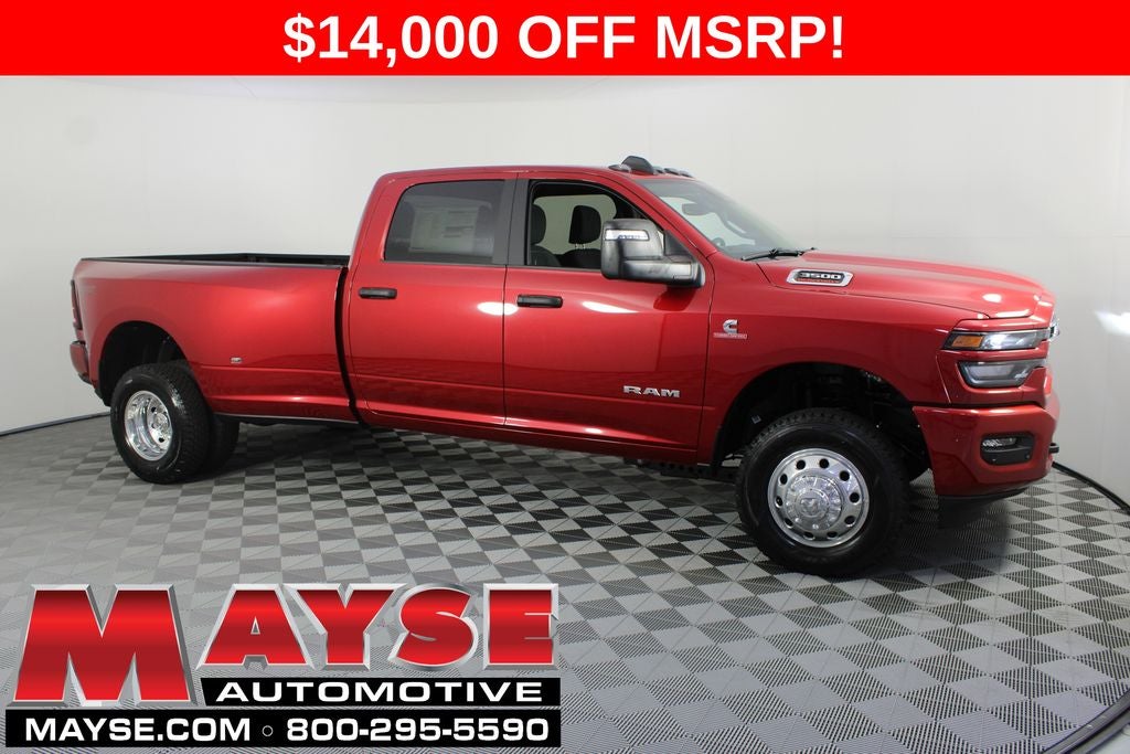 2026 RAM 3500 Big Horn in Molten Red Pearl-Coat Exterior Paint — front three-quarter view