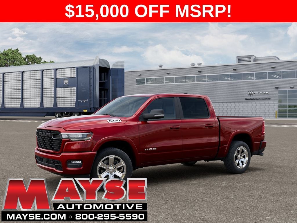 2026 RAM 1500 Big Horn/Lone Star in Molten Red Pearl-Coat Exterior Paint — front three-quarter view
