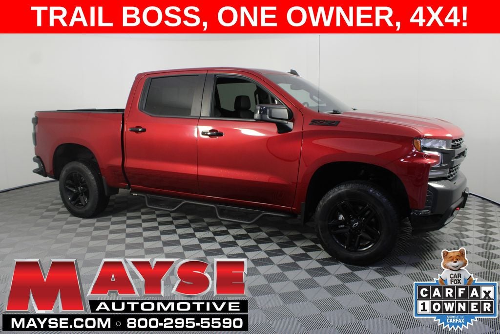 2021 Chevrolet Silverado 1500 LT Trail Boss in Cherry Red Tintcoat — front three-quarter view