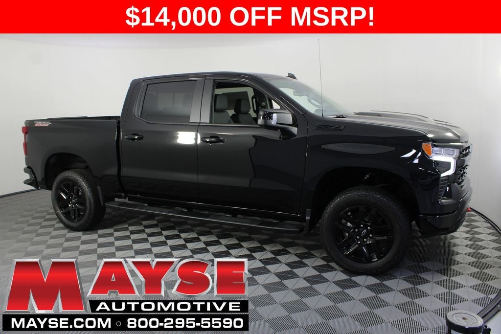 2026 Chevrolet Silverado 1500 LT Trail Boss in Black — front three-quarter view