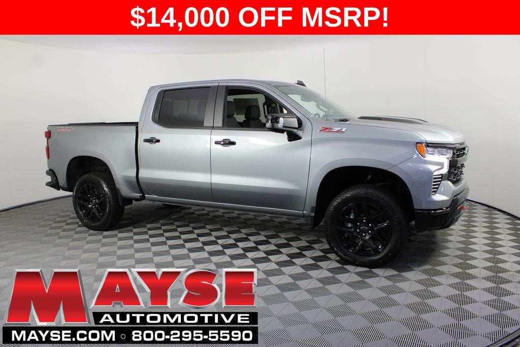 2026 Chevrolet Silverado 1500 LT Trail Boss in Sterling Gray Metallic — front three-quarter view