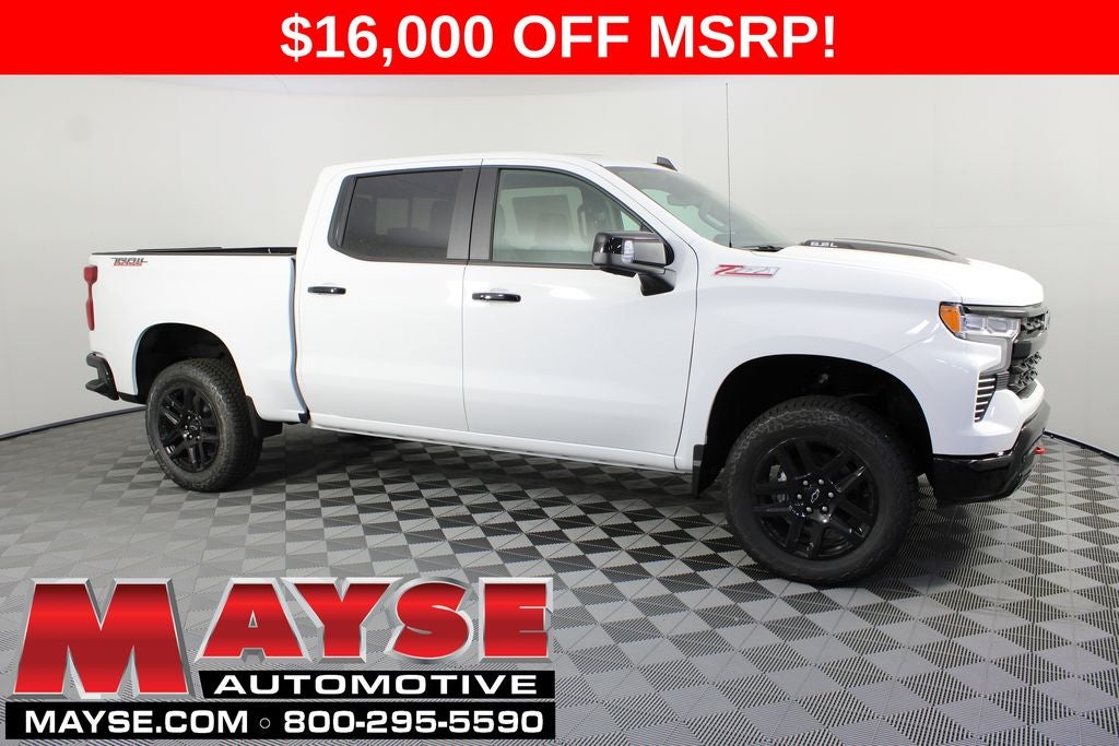 2026 Chevrolet Silverado 1500 LT Trail Boss in Summit White — front three-quarter view