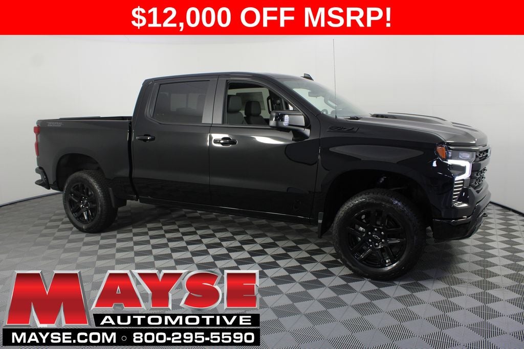 2026 Chevrolet Silverado 1500 LT Trail Boss in Black — front three-quarter view