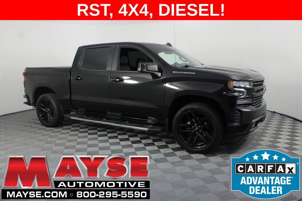 2021 Chevrolet Silverado 1500 RST in Black — front three-quarter view