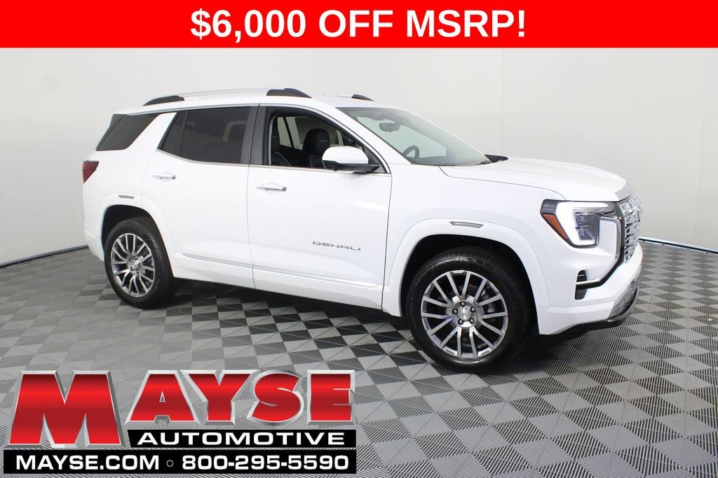 2027 GMC Terrain Denali in Summit White — front three-quarter view