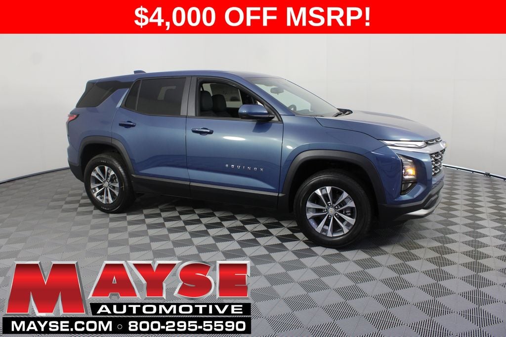 2027 Chevrolet Equinox LT in Lakeshore Blue Metallic — front three-quarter view