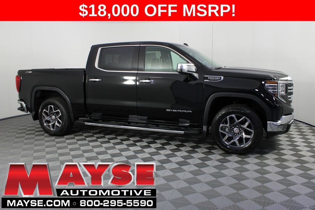 2026 GMC Sierra 1500 SLT in Onyx Black — front three-quarter view