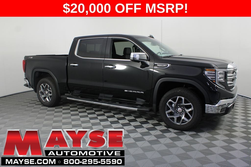 2026 GMC Sierra 1500 SLT in Onyx Black — front three-quarter view