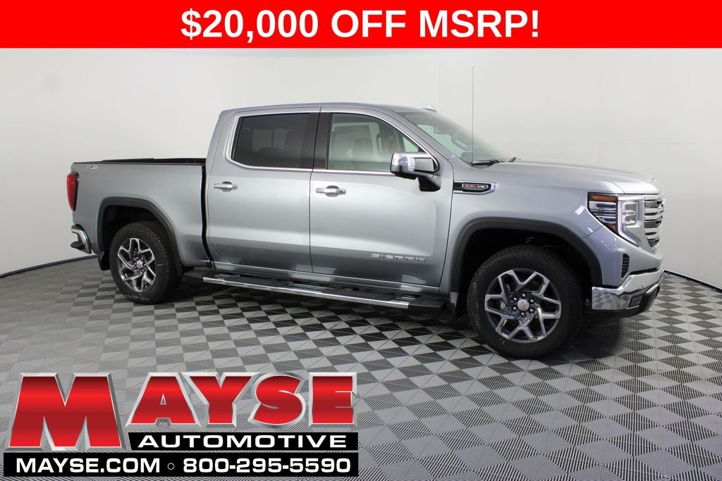 2026 GMC Sierra 1500 SLT in Sterling Metallic — front three-quarter view