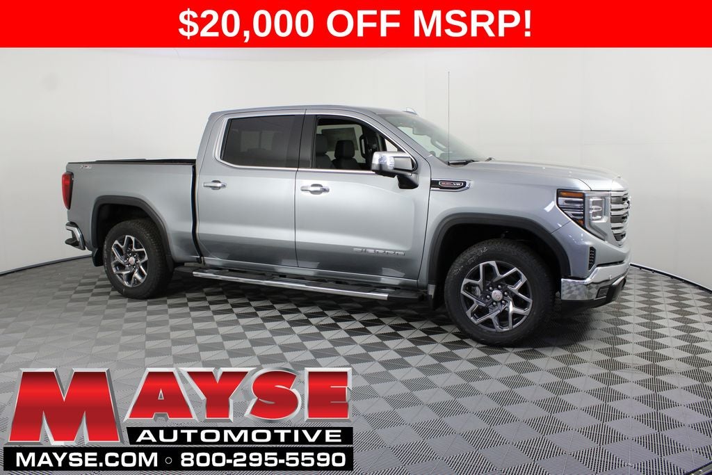2026 GMC Sierra 1500 SLT in Sterling Metallic — front three-quarter view