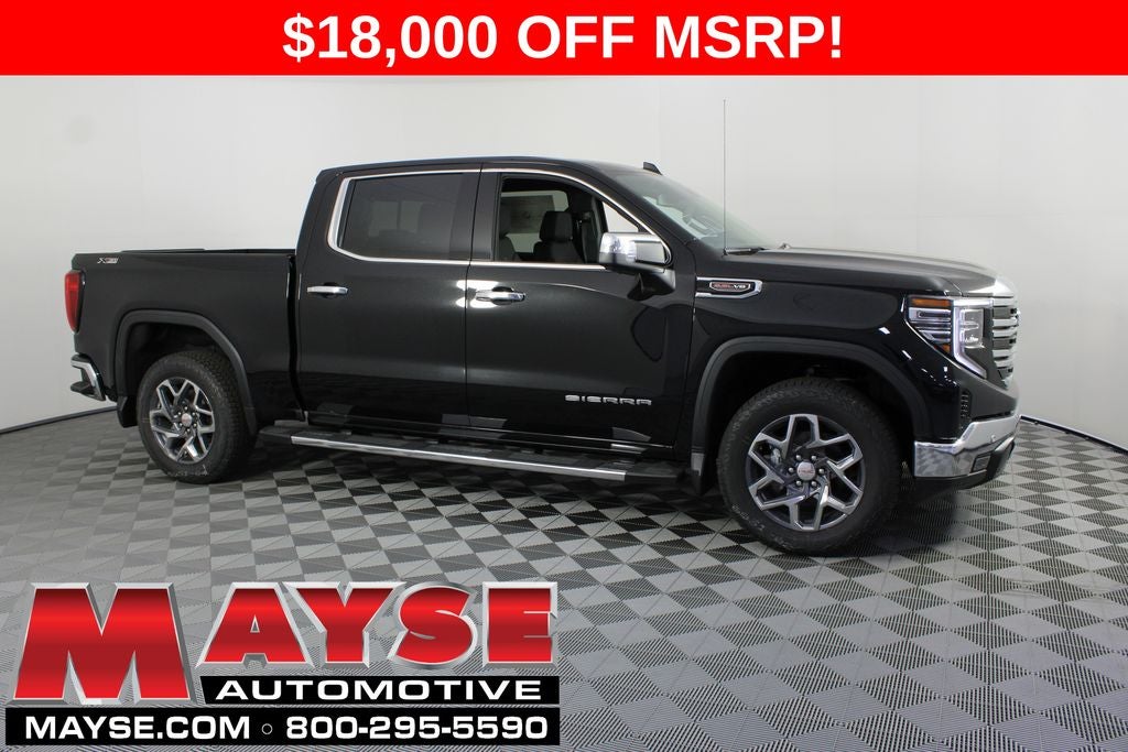 2026 GMC Sierra 1500 SLT in Onyx Black — front three-quarter view