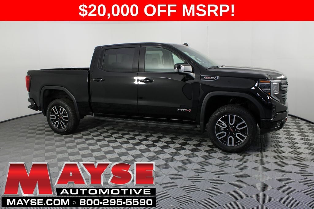2026 GMC Sierra 1500 AT4 in Onyx Black — front three-quarter view