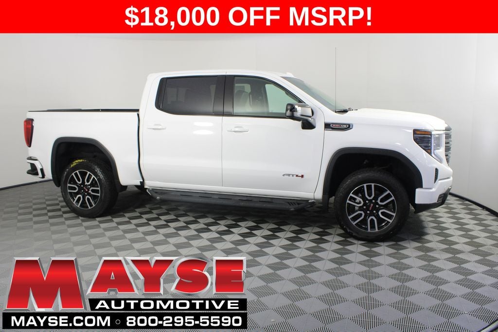 2026 GMC Sierra 1500 AT4 in Summit White — front three-quarter view