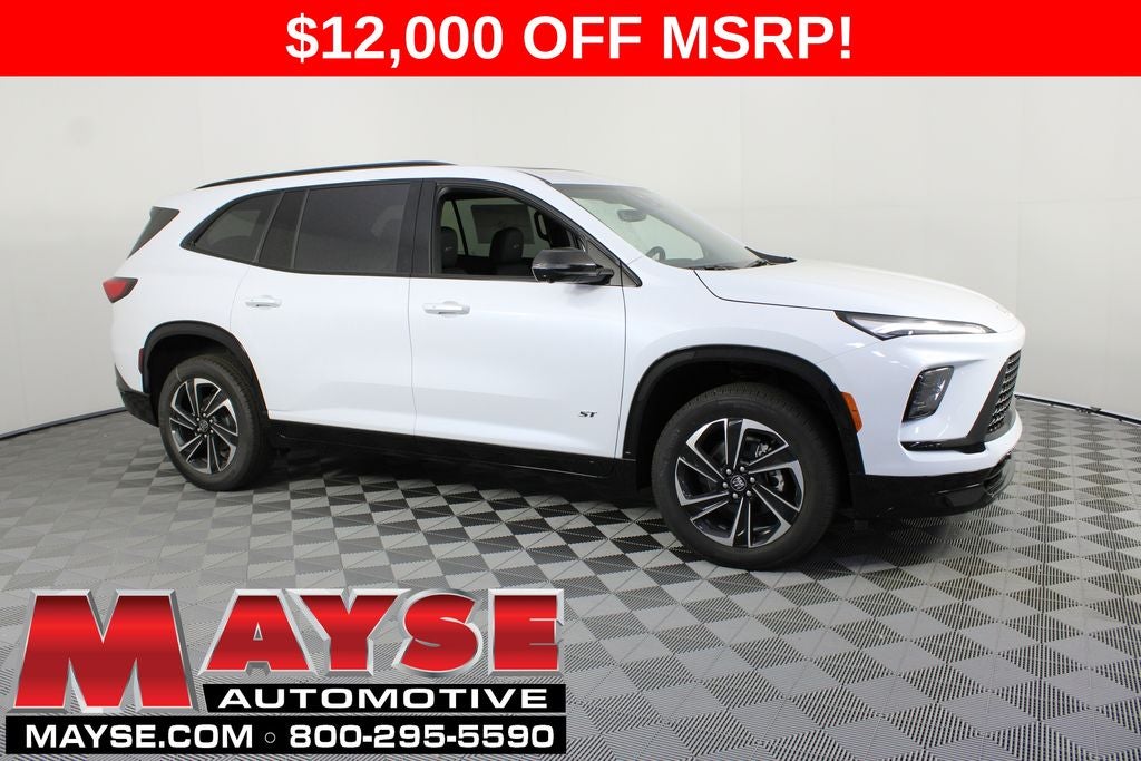 2026 Buick Enclave Sport Touring in Summit White — front three-quarter view